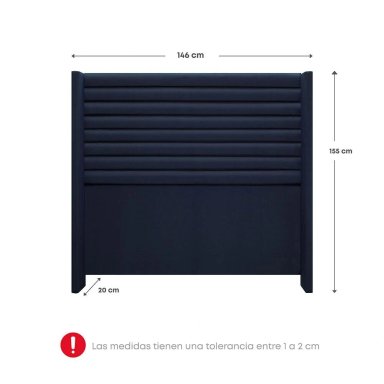 DORMITORIO EUROPEO RIZZOLI FIRENZE 2 PLAZAS AZUL + VELADOR MUNDIAL - 9