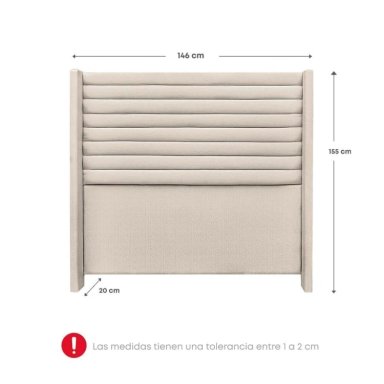 DORMITORIO RIZZOLI FIRENZE 2 PLAZAS CON CAJONES BEIGE + VELADOR MUNDIAL - 9