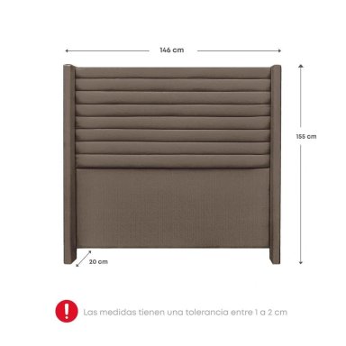 DORMITORIO RIZZOLI FIRENZE 2 PLAZAS CON CAJONES MARRON + VELADOR MUNDIAL - 9