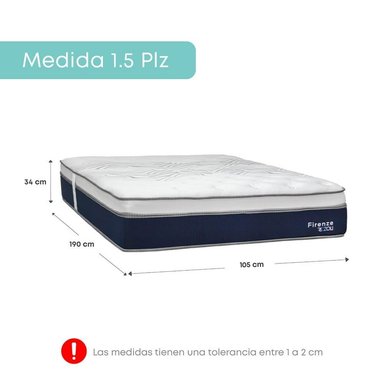 CAMA EUROPEA RIZZOLI FIRENZE 1.5 PLAZAS AZUL - 6