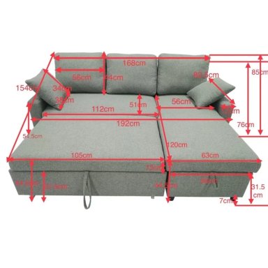 SECCIONAL DERECHO RIPLEY HOME BAÚL 4 CUERPOS GRIS - 4