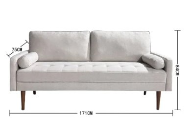 SOFÁ RIPLEY HOME ELISA 3 CUERPOS TELA BEIGE - 3