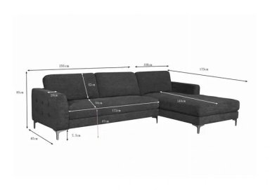 SECCIONAL RIPLEY HOME DELPHI DERECHO 5 CUERPOS GRIS - 5