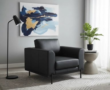 SILLÓN RIPLEY HOME KIKA CUERO NEGRO