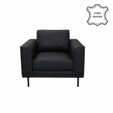 SILLÓN RIPLEY HOME KIKA CUERO NEGRO - 2