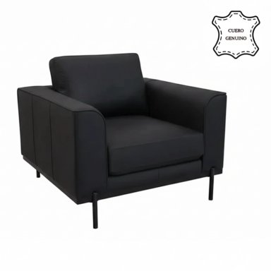 SILLÓN RIPLEY HOME KIKA CUERO NEGRO - 4