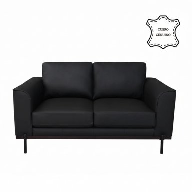 SOFÁ RIPLEY HOME KIKA 2 CUERPOS CUERO NEGRO - 2