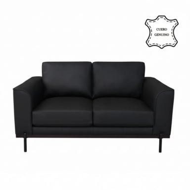 SOFÁ RIPLEY HOME KIKA 2 CUERPOS CUERO NEGRO - 2