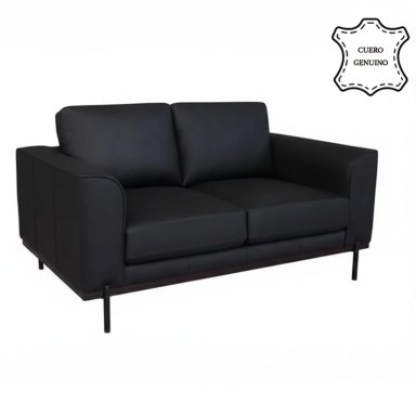 SOFÁ RIPLEY HOME KIKA 2 CUERPOS CUERO NEGRO - 4