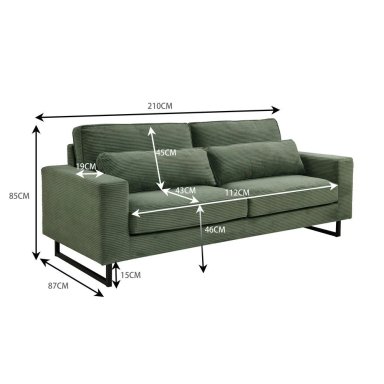 SOFÁ RIPLEY HOME OLIVE 3 CUERPOS VERDE - 4