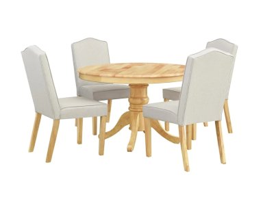 JUEGO COMEDOR RIPLEY HOME VALENTINA 4 SILLAS MADERA - 3