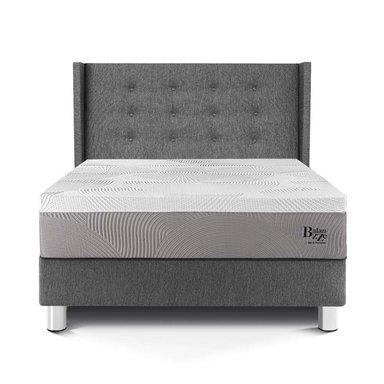 DORMITORIO PARAÍSO ROYAL BALANZZE 1.5 PLAZAS + CABECERA GOLD GRIS + 1 ALMOHADA VISCOELÁSTICA - 3