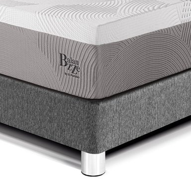 DORMITORIO PARAÍSO ROYAL BALANZZE 2 PLAZAS + CABECERA GOLD GRIS + 2 ALMOHADAS VISCOELÁSTICAS - 2