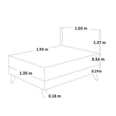 DORMITORIO EUROPEO PARAÍSO ROYAL BALANZZE 2 PLAZAS + CABECERA GOLD GRIS + 2 ALMOHADAS VISCOELÁSTICAS - 5