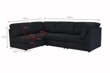SECCIONAL INTERCAMBIABLE RIPLEY HOME LONDRES 4 PIEZAS GRIS OSCURO - 4