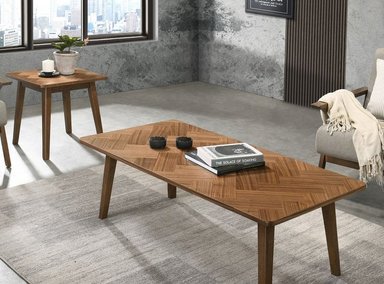 MESA DE CENTRO RIPLEY HOME CHEVRON MARRÓN CLARO 120X60 CM - 2