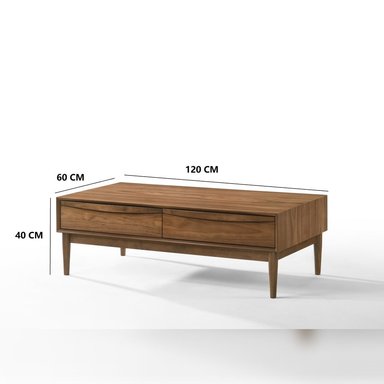 MESA SALA CENTRO RIPLEY HOME MID CENTURY MARRÓN 120 X 60 CM CAJÓN - 4
