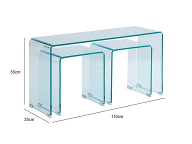 MESA DE CENTRO RIPLEY HOME SETX3 LOTTO TRANSPARENTE - 3