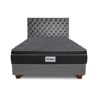 DORMITORIO AMERICANO DRIMER VENTUS 1.5 PLAZAS + BOX TARIMA GRIS PLATA - 2