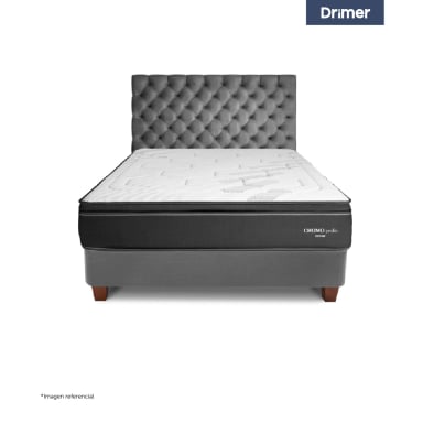 DORMITORIO AMERICANO DRIMER CROMOPEDIC 1.5 PLAZAS GRIS PLATA - 2
