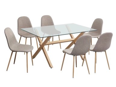 JUEGO COMEDOR RIPLEY HOME MUSSO 6 SILLAS HUMO - 2
