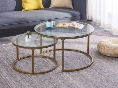 MESA DE CENTRO RIPLEY HOME SETX2 CANNES TRANSPARENTE - 1