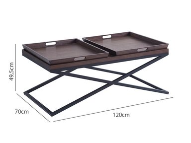 MESA DE CENTRO RIPLEY HOME MONARCA CAFÉ 120X70 CM - 3