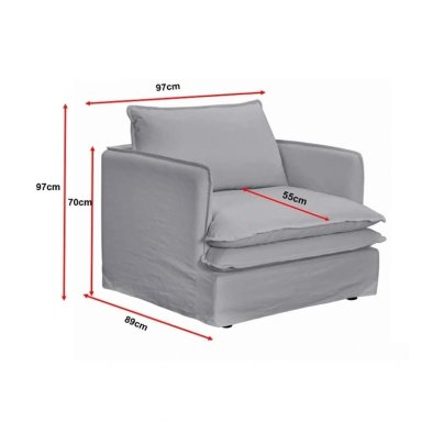 SILLÓN MAISON LINETT LILLE GRIS - 3