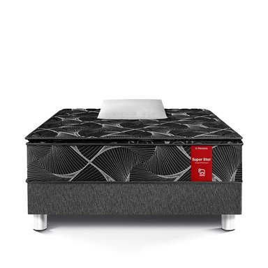CAMA PARAÍSO SUPER STAR NEGRO 1.5 PLAZAS CHARCOAL - 3