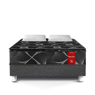 CAMA PARAÍSO SUPER STAR NEGRO 2 PLAZAS CHARCOAL - 3
