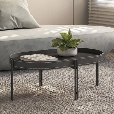 MESA DE CENTRO RIPLEY HOME MÓNACO NEGRO 93X57 CM