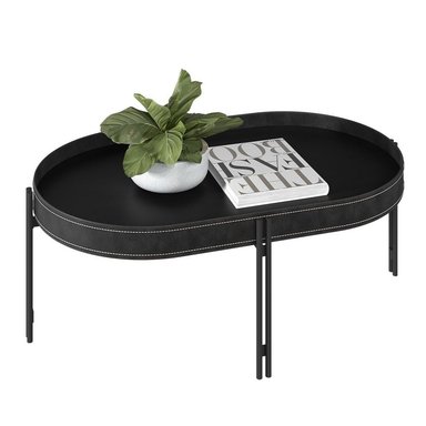 MESA DE CENTRO RIPLEY HOME MÓNACO NEGRO 93X57 CM - 2