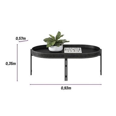 MESA DE CENTRO RIPLEY HOME MÓNACO NEGRO 93X57 CM - 3