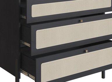 COMODA MAISON LINETT LOUISE 3 CAJONES NEGRO - 5