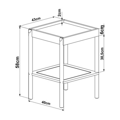 MESA LATERAL MAISON LINETT LOUISE MADERA OSCURA 40 X 43 CM - 3