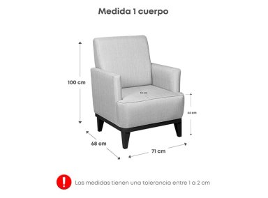 JUEGO DE SALA FORLI HAVANA 2-1-1 CUERPOS PLATA - 4