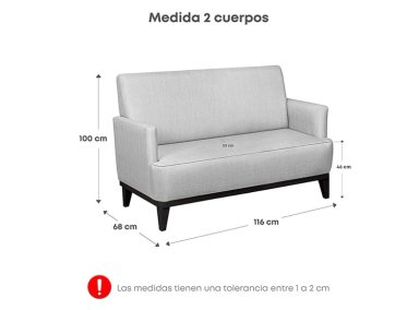 JUEGO DE SALA FORLI HAVANA 2-1-1 CUERPOS PLATA - 5