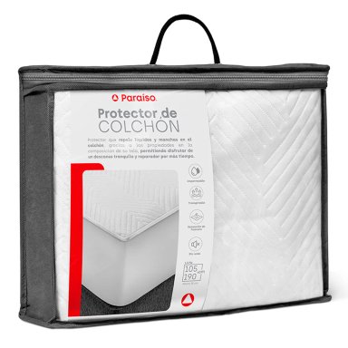 PROTECTOR DE COLCHÓN PARAÍSO IMPERMEABLE 1.5 PLAZAS BLANCO - 4