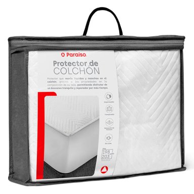 PROTECTOR DE COLCHÓN PARAÍSO IMPERMEABLE KING BLANCO - 4