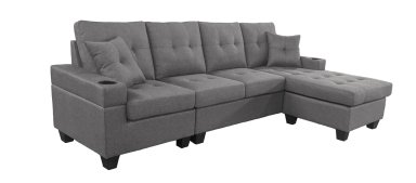 SECCIONAL INTERCAMBIABLE RIPLEY HOME ALESSANDRO 4 CUERPOS GRIS OSCURO - 2