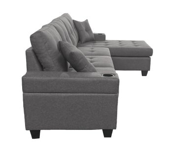 SECCIONAL INTERCAMBIABLE RIPLEY HOME ALESSANDRO 4 CUERPOS GRIS OSCURO - 5