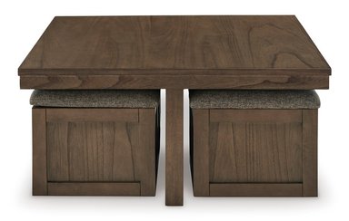 MESA DE CENTRO ASHLEY BOARDERNEST CON 4 BANQUETAS 102X102 CM - 6
