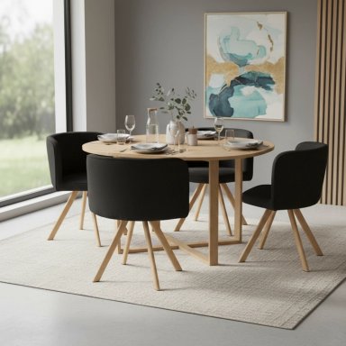 JUEGO DE COMEDOR RIPLEY HOME AUSTIN 4 SILLAS NEGRO - 1