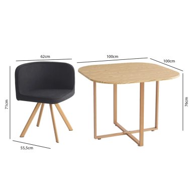 JUEGO DE COMEDOR RIPLEY HOME AUSTIN 4 SILLAS NEGRO - 3