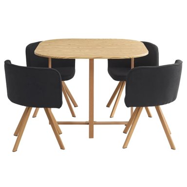 JUEGO DE COMEDOR RIPLEY HOME AUSTIN 4 SILLAS NEGRO - 4