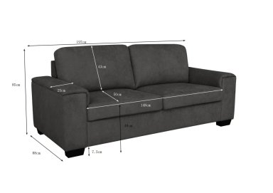 SOFÁ CAMA RIPLEY HOME CÓRDOBA 3 CUERPOS GRIS OSCURO - 4