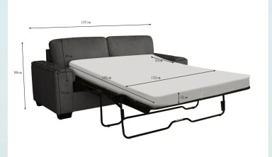 SOFÁ CAMA RIPLEY HOME CÓRDOBA 3 CUERPOS GRIS OSCURO - 5