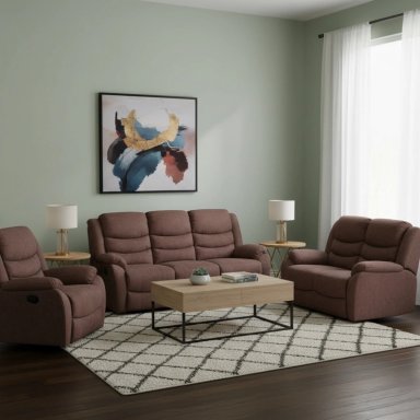 JUEGO SALA RIPLEY HOME WOLF RECLINABLE 3-2-1 MARRÓN