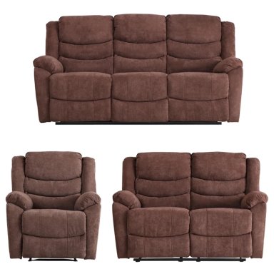 JUEGO DE SALA RIPLEY HOME RECLINABLE WOLF 3-2-1 MARRÓN - 2