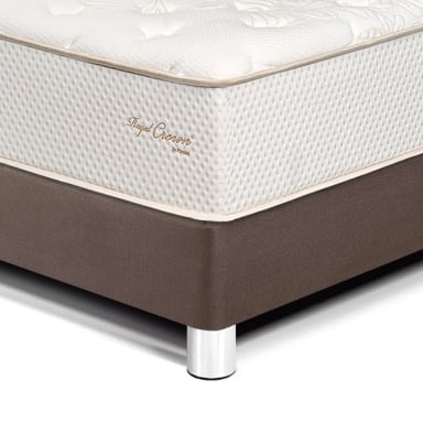 DORMITORIO PARAÍSO ROYAL CROWN 2 PLAZAS + VELADOR MOON CHOCOLATE + 2 ALMOHADAS VISCOELÁSTICAS - 2